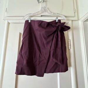 NWT Burgundy LOFT Outlet wrap skirt, size 6